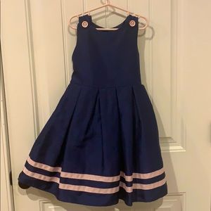 Size 6 Little Miss navy blue & pink formal dress